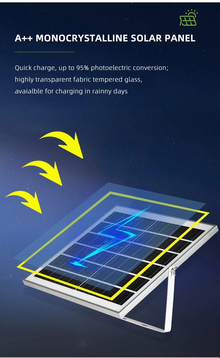 Outdoor Energy Saving High Power Project Waterproof Solar Panel LED Slim Floodlight 100W 200W 300W 400W Flood Light