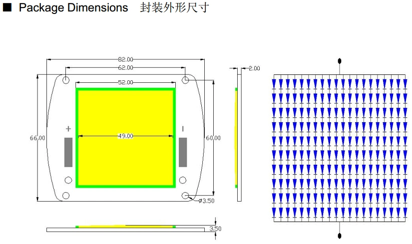 High Power LED Diodes COB DC Flip Chip 150W